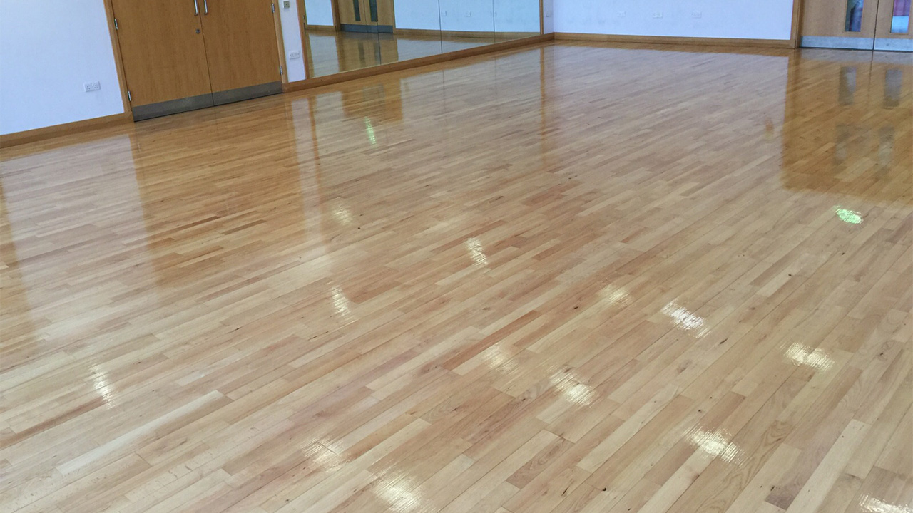 Wood Floor Restoration at Penrith Leisure Centre Wood Floor Restoration, Renue UK